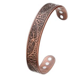 Etched Copper Magnetic Bracelet Men Women Adjustable Pain Rlief Arthritis Thrapy